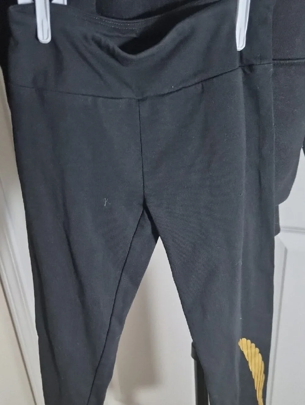 Nike Kids Black Hoodie & Black Leggings with Gold Swoosh